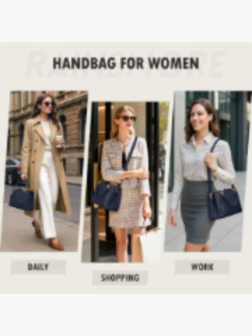Waterproof PU Leather Satchel Handbag with Anti-Theft Pockets, Fits iPad
